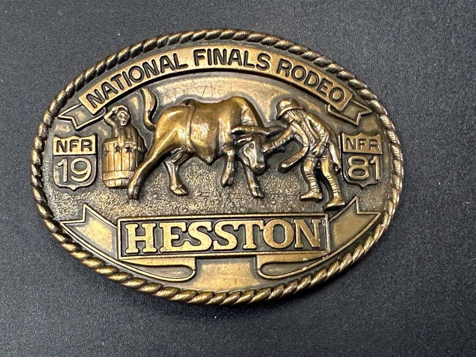 1981 HESSTON NATIONAL FINALS RODEO BELT BUCKLE 7th Edition Collectors