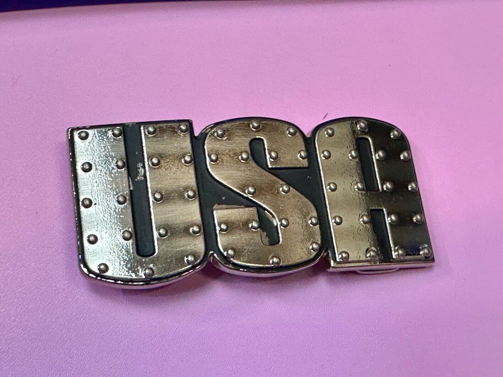 USA - Patriotic Cutout Letters America Proud Statement Crome Brand belt buckle