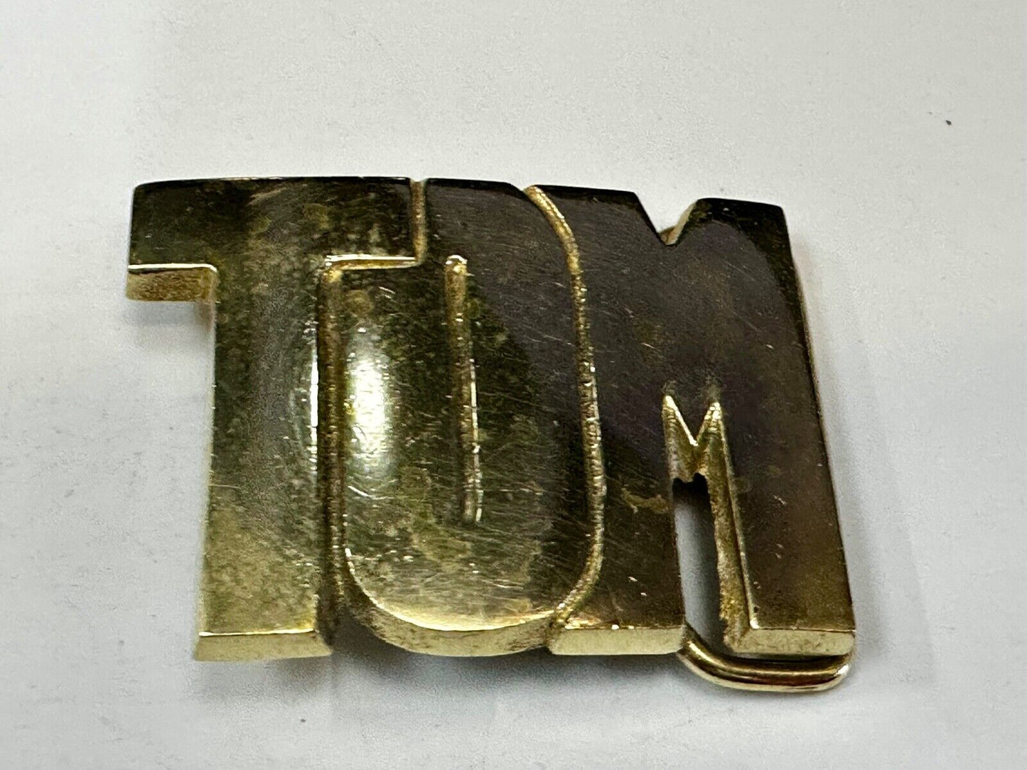 TOM - Custom Name cutout block letters Vintage Solid Brass Belt Buckle