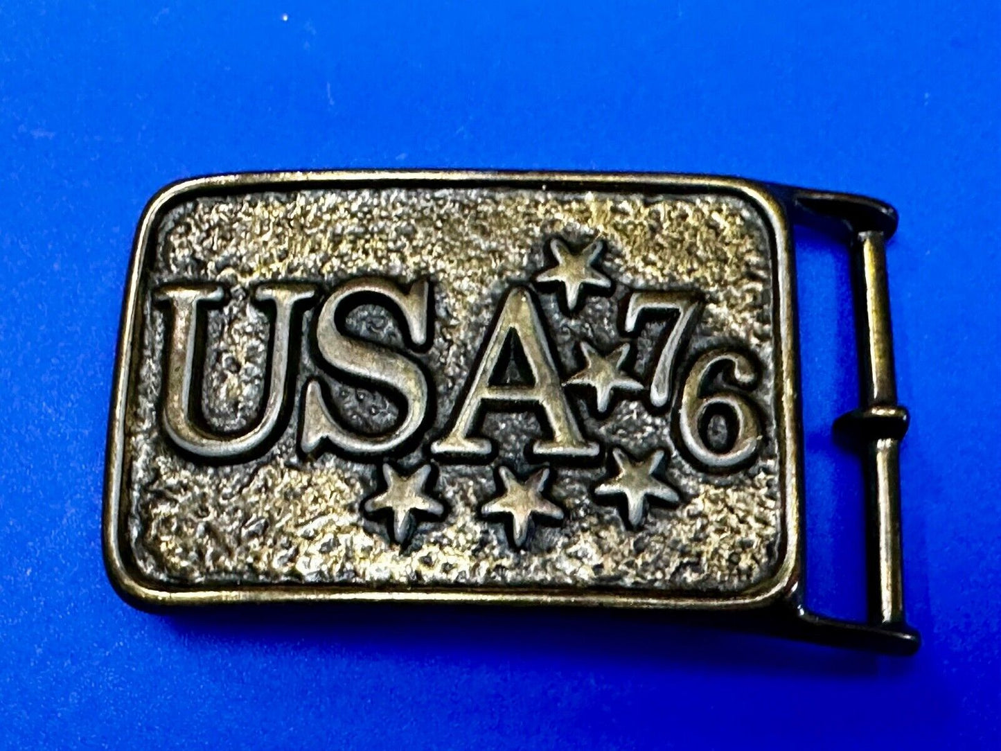USA 76 Patriotic American Bicentennial Celebration Stars & Stripes Belt Buckle