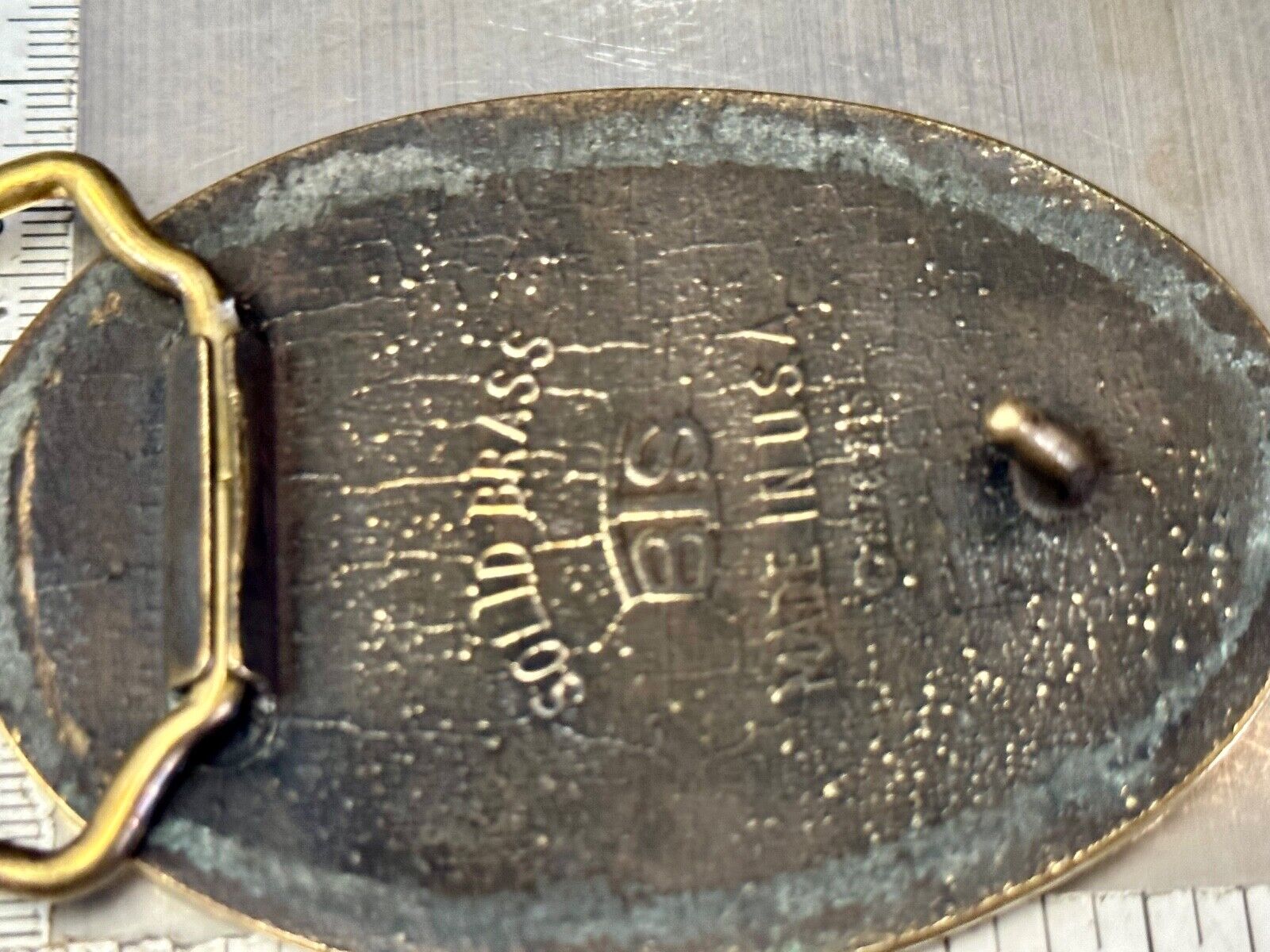 Texas RTEC Cattle Longhorn Cow Brass BTS Cowboy Western vintage belt buckle