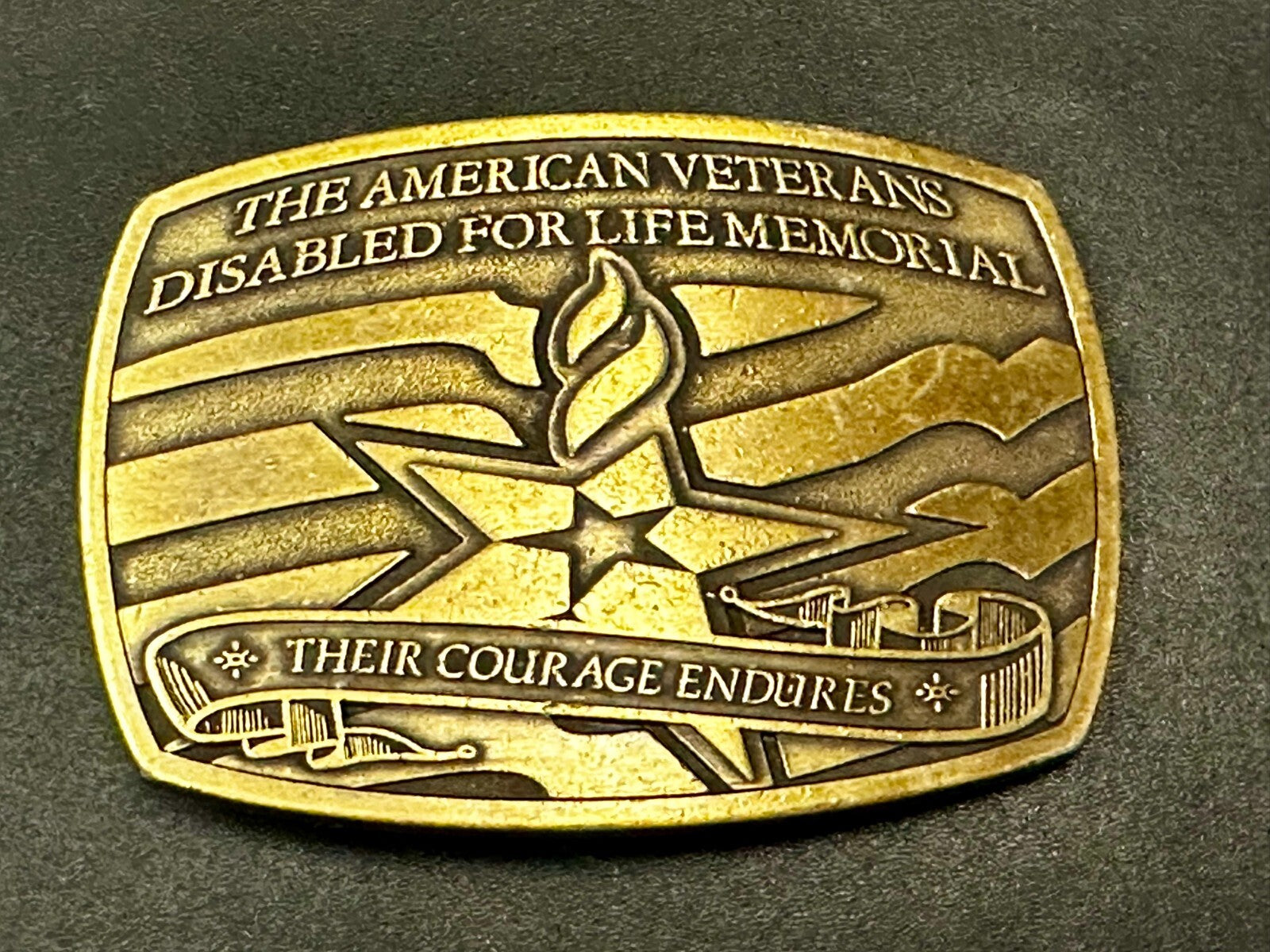 The American Veterans Disabled For Life Memorial Commemorative 2006 Belt Buckle