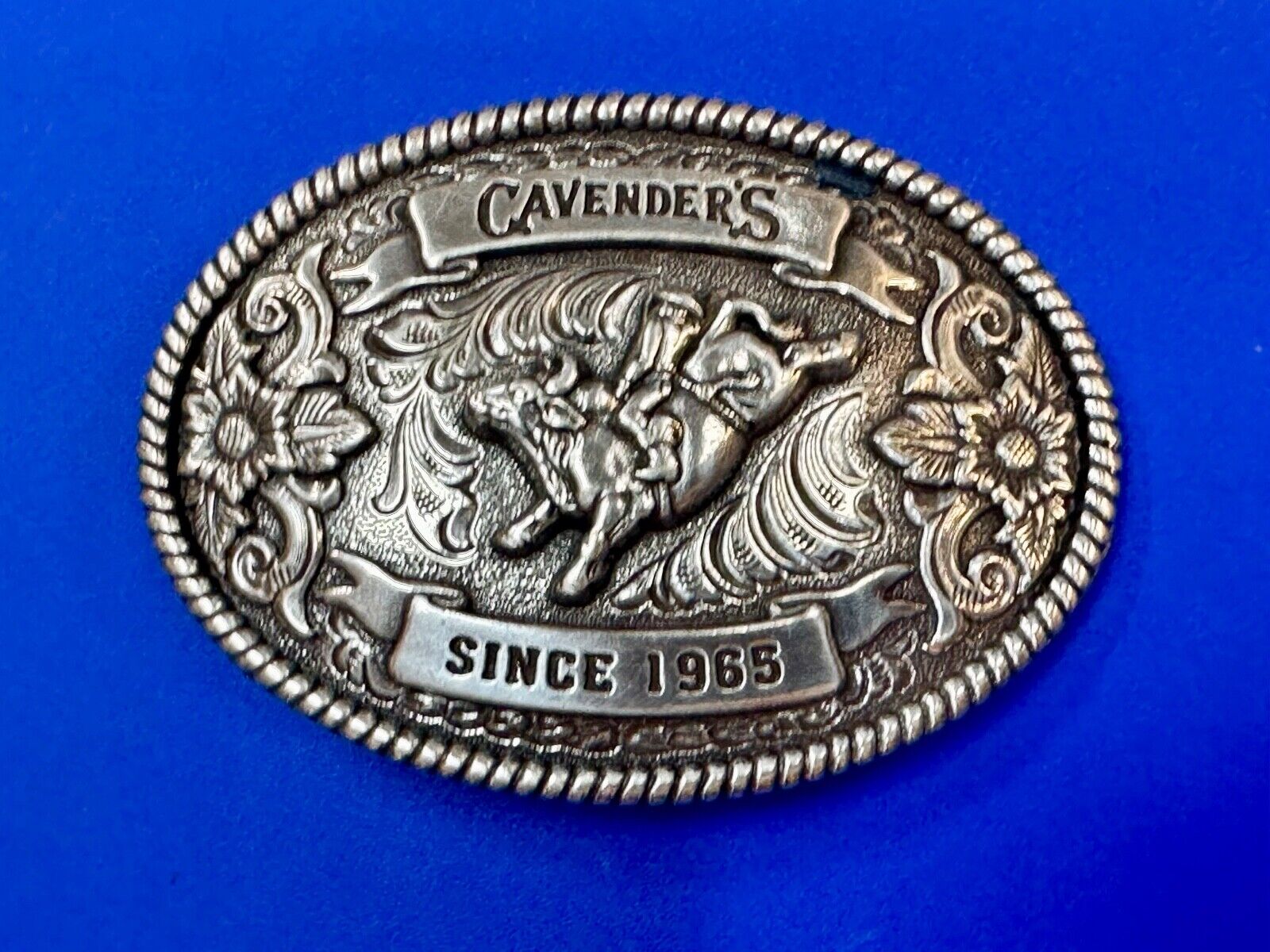 Vintage Cavender's Western Wear Cavenders Cowboy Belt Buckle “Since 1965”