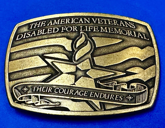The American Veterans Disabled For Life Memorial Commemorative 2006 Belt Buckle