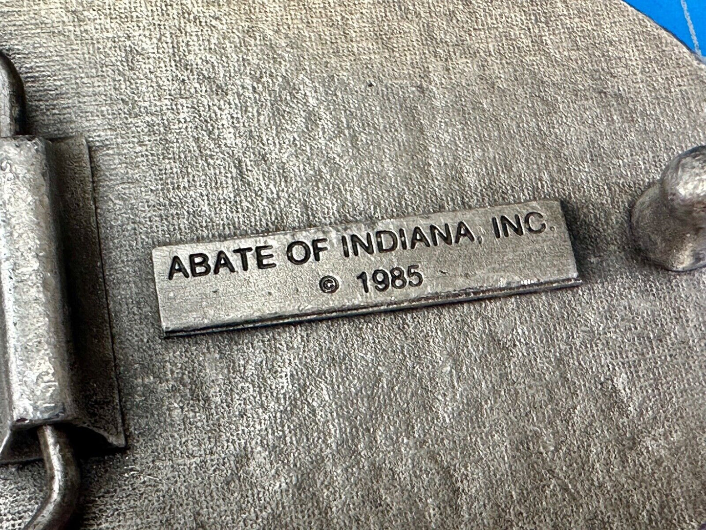 ABATE of Indiana Freedom of the road Bikers motorcycle Vintage 1985 belt buckle