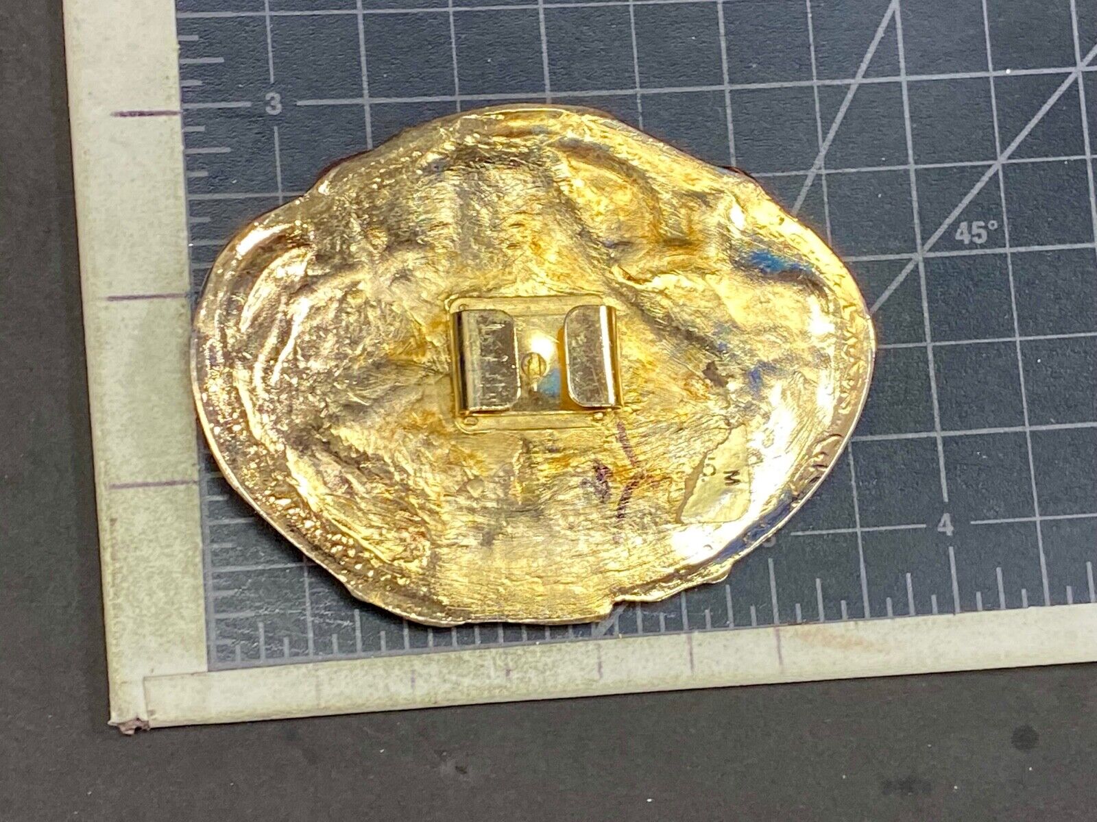 Art Nouveau Charmant Duck Figure Enamel Asian Chinoiserie Crane Belt Buckle