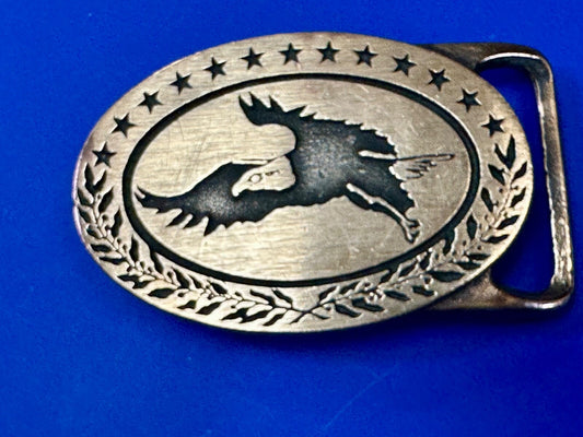 Bald Eagle  Vintage Tech Ether Guild Hippy Style Solid Brass Belt Buckle