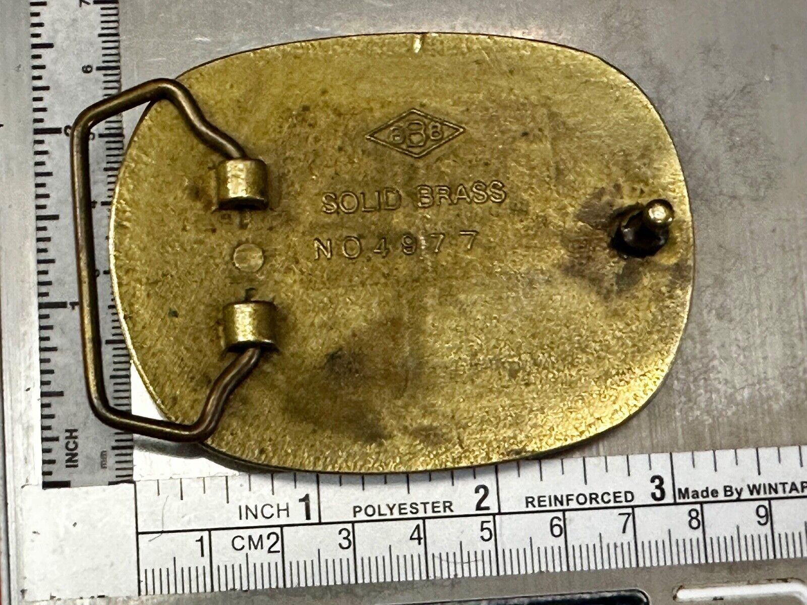 Unique Leather and Solid Brass Round Centerpiece Vintage Belt Buckle by Baron