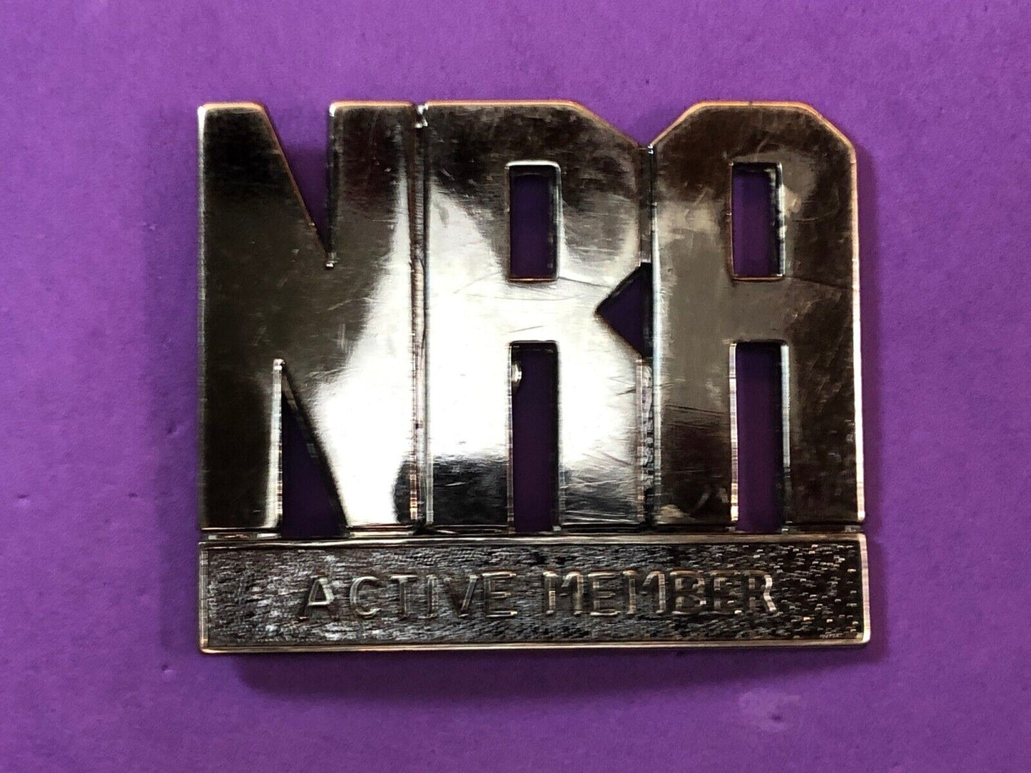 90s National Rifle Association Active Member Gun Nra Belt Buckle