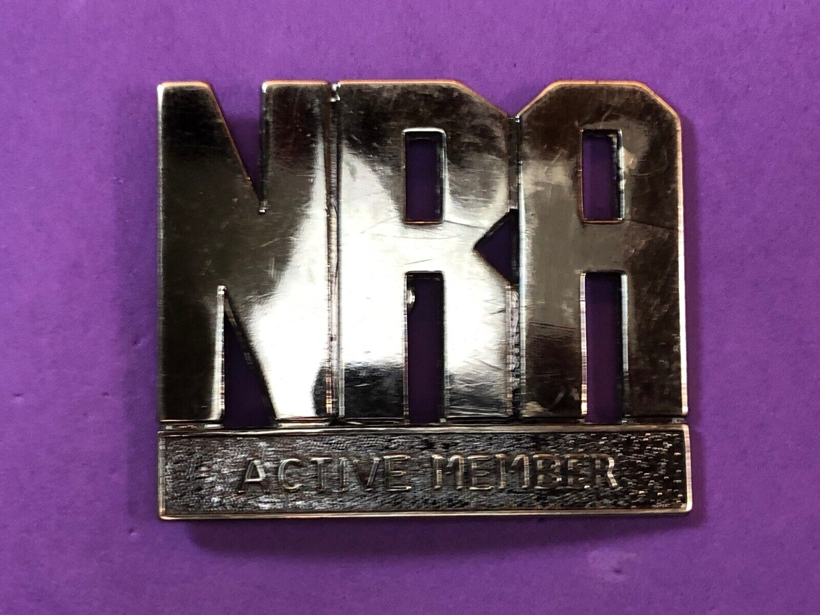 90s National Rifle Association Active Member Gun Nra Belt Buckle