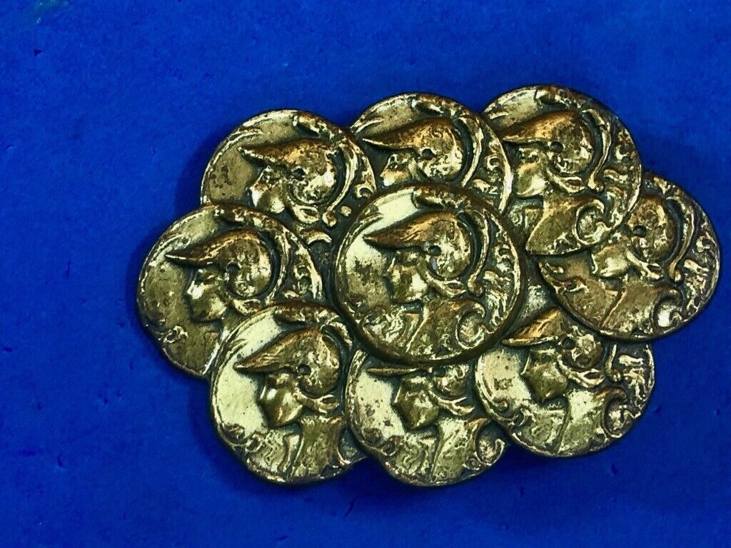 Vintage faux roman -  coin cluster style  belt buckle 