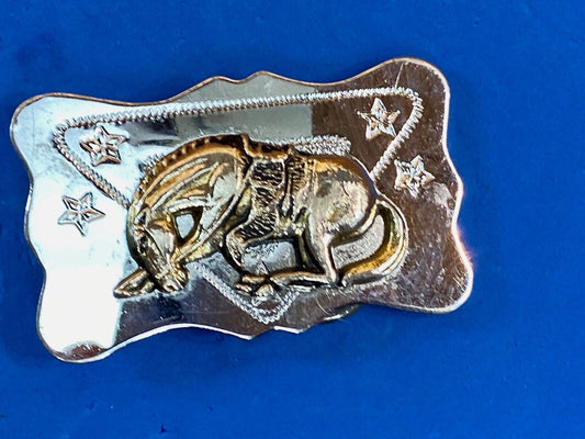 Vintage Knelling End Of The Trail Saddle Horse Western Star Belt Buckle 