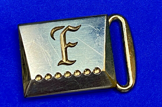 Vintage Hickok Master Plate Letter F Initial Monogram Art Deco Belt Buckle