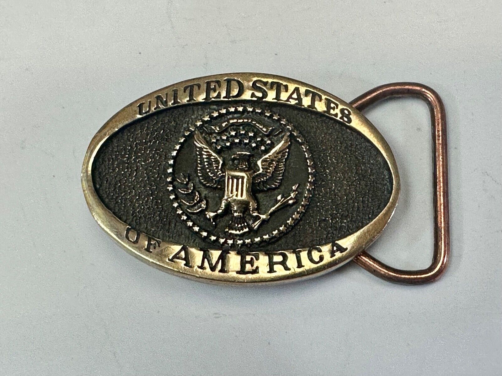 United States Of America USA Emblem, Seal Small Brass Heritage Mint Belt Buckle