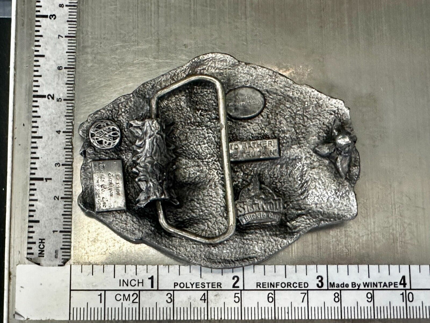 American Truck I'D RATHER BE TRUCKIN Pewter Vintage 1986 Belt Buckle - Siskiyou