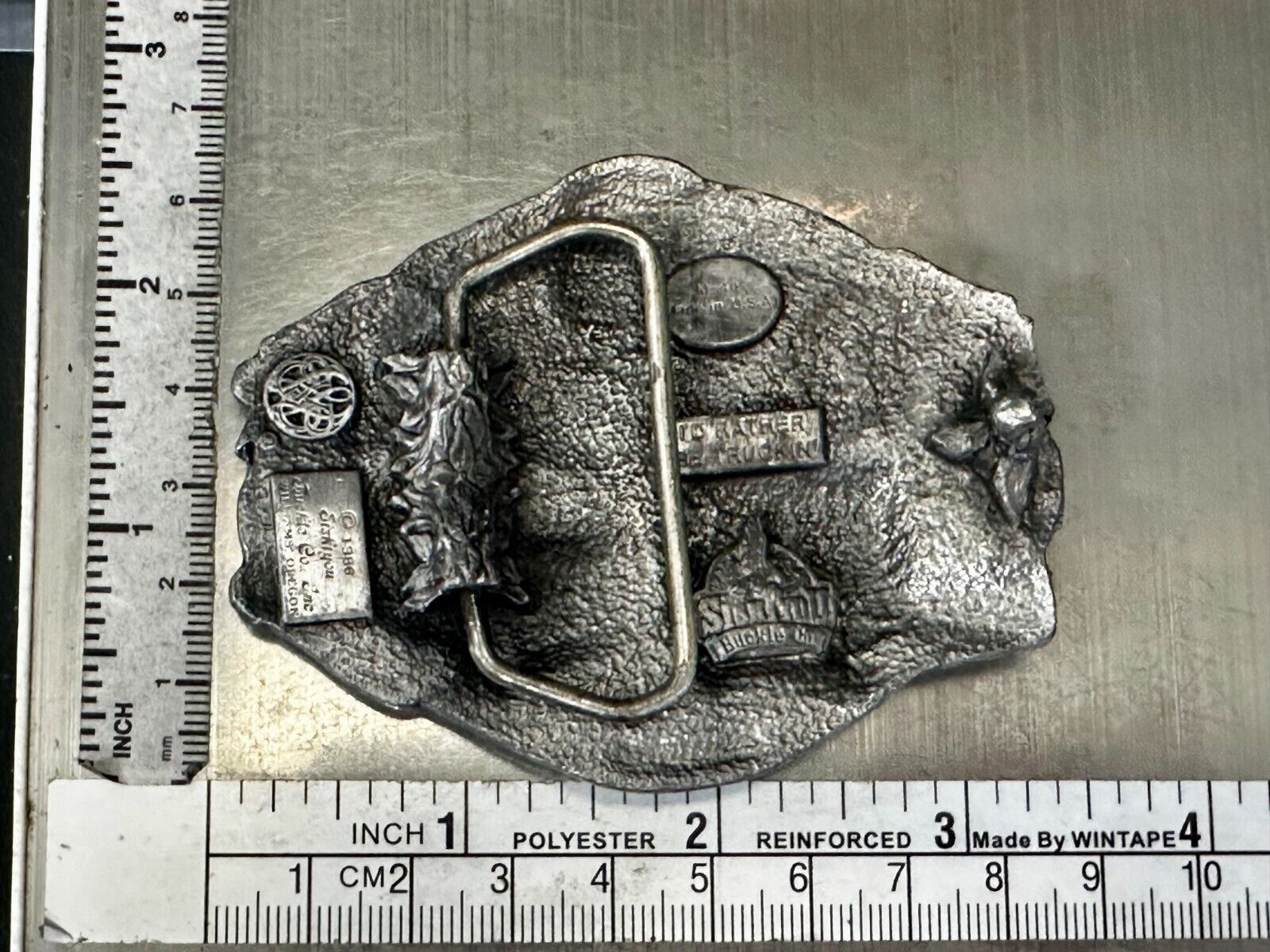 American Truck I'D RATHER BE TRUCKIN Pewter Vintage 1986 Belt Buckle - Siskiyou