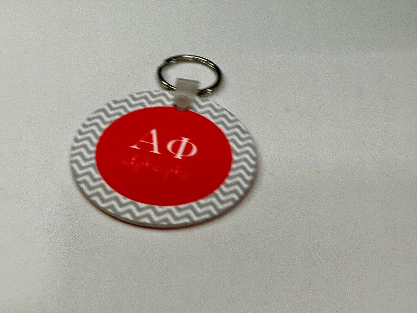 Alpha Phi Sorority Custom Holliday Round Keychain - Key Ring Chain