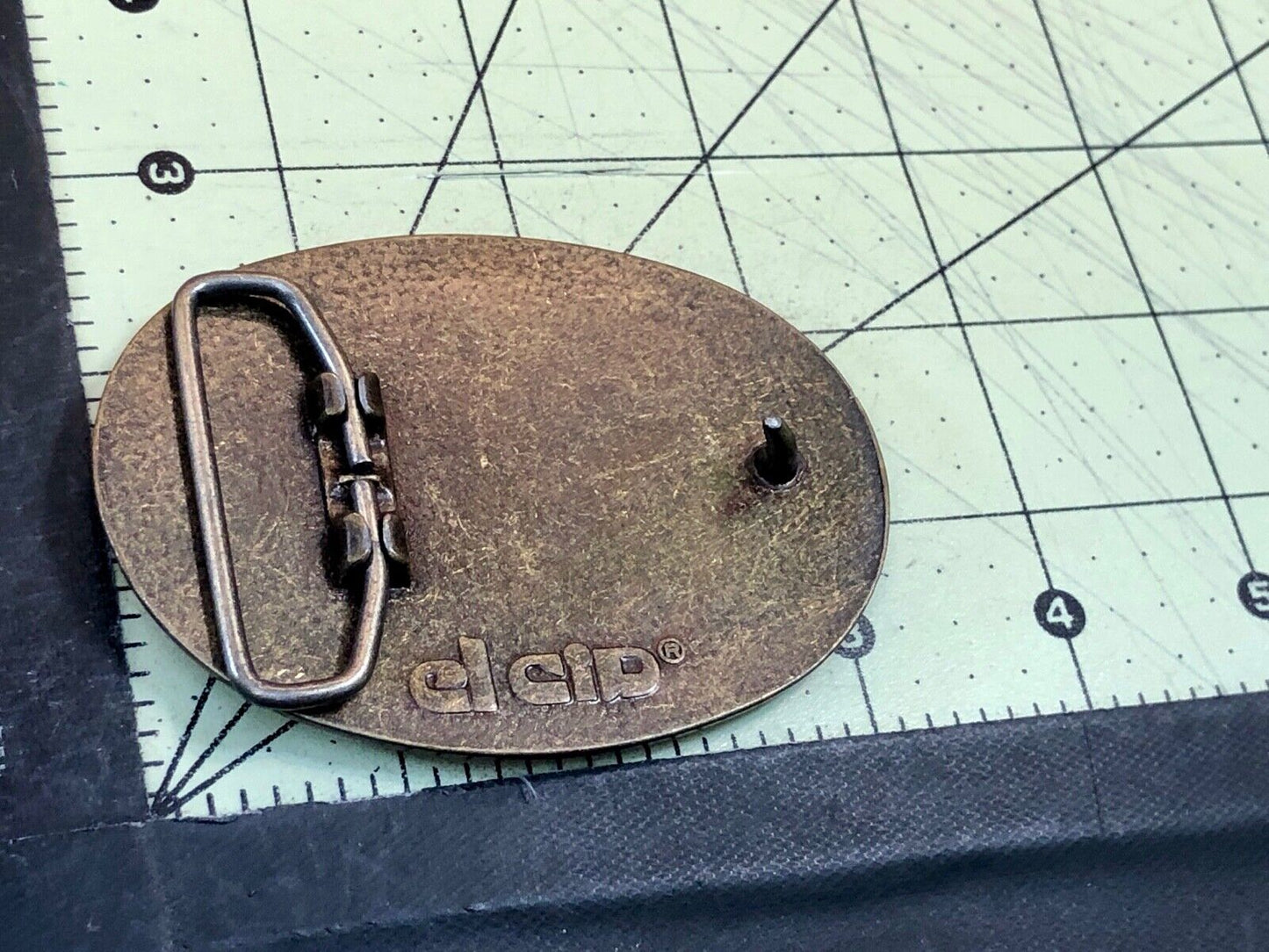Vintage Leather El-Cid belt buckle Safety Award for Easter Coal 