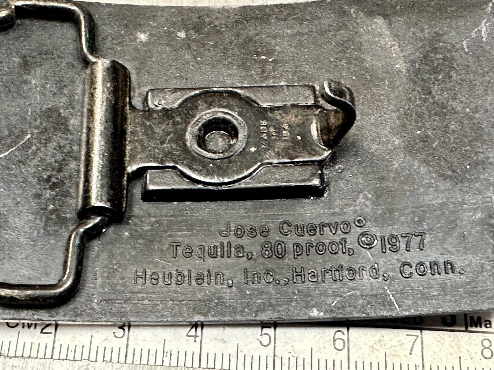 80 Proof!  JOSE CUERVO TEQUILA VINTAGE 1977 BELT BUCKLE HARTFORD CT ORIGINAL