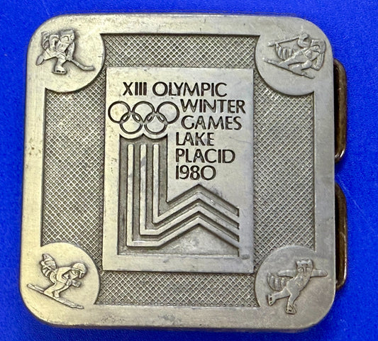 The Olympic Winter Games Lake Placid 1988 Commemorative Silver Color Belt Buckle