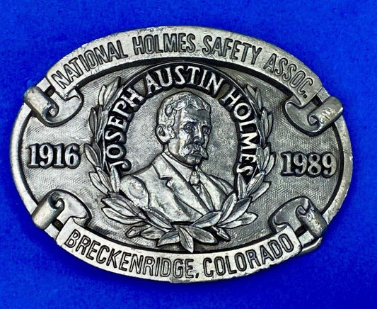 Vintage 1989 National Homes Safety Assoc  Breckenridge Co Belt Buckle By Fox Add