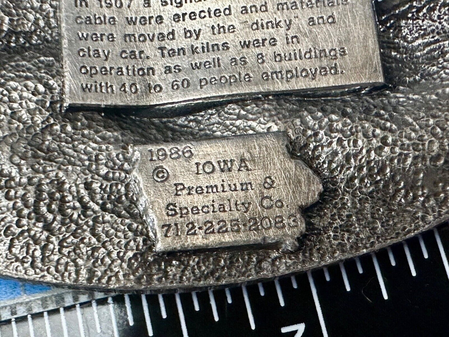 AUBURN IOWA 1887 CENTENNIAL CELEBRATION VINTAGE BELT BUCKLE