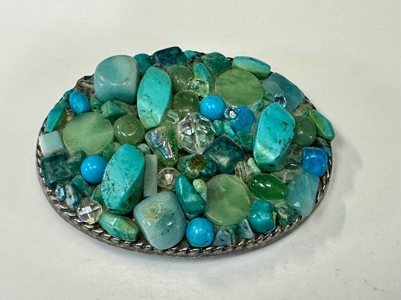 Artisan Mixed Material Turquoise color theme Belt Buckle by Ivan
