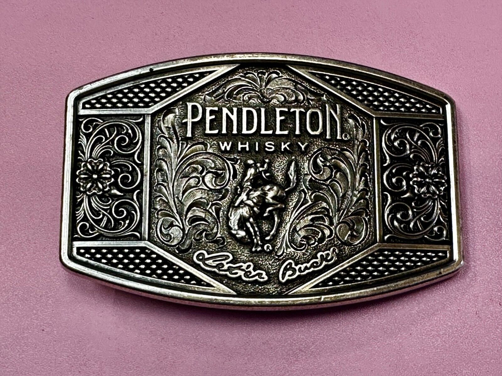 2022 Pendleton Whiskey Let'er Buck Rodeo Cowboy Montana Silversmiths Belt Buckle