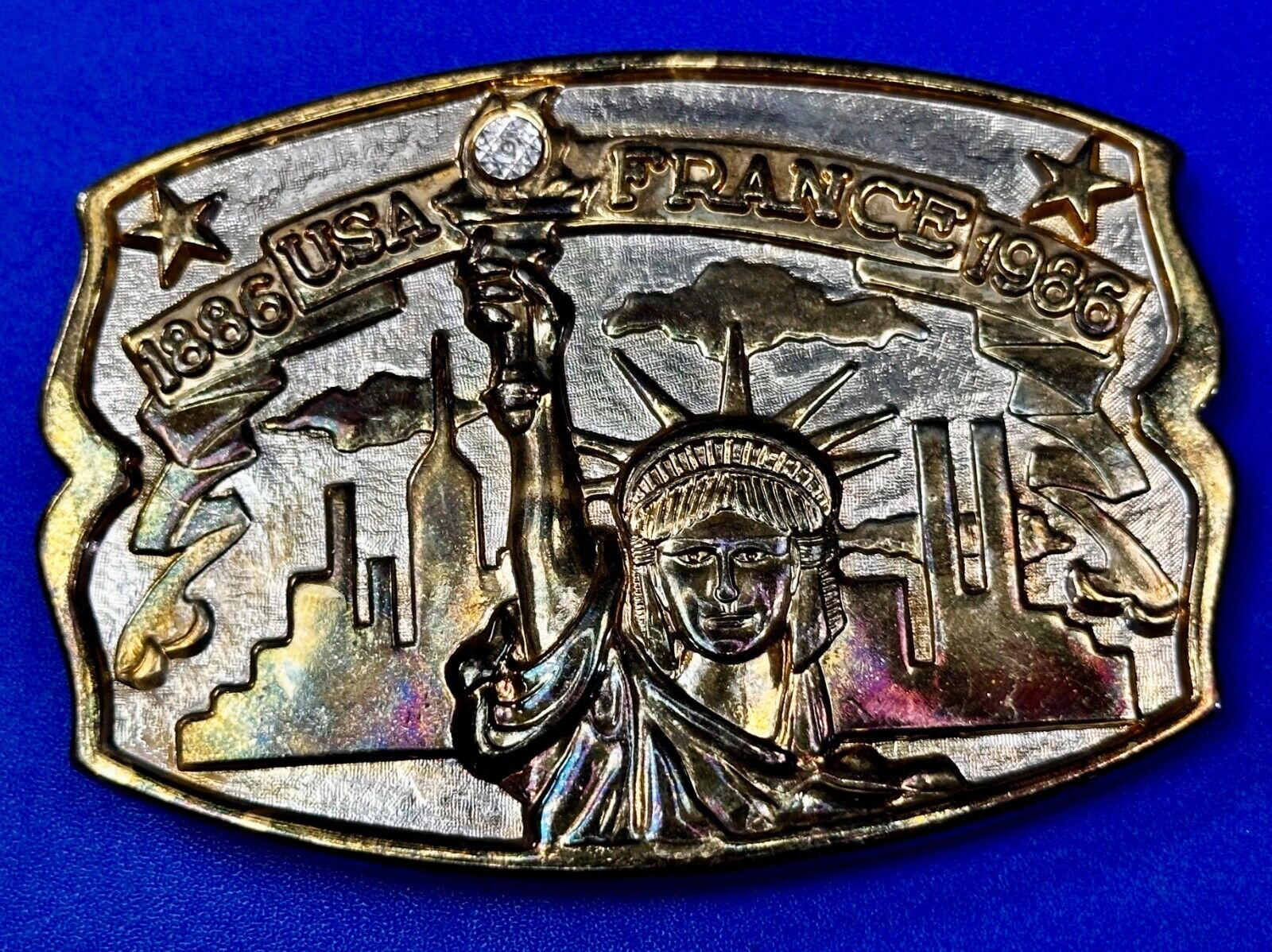 1886-1986 USA FRANCE Statue of Liberty belt buckle - Hammond Mint Commemorative