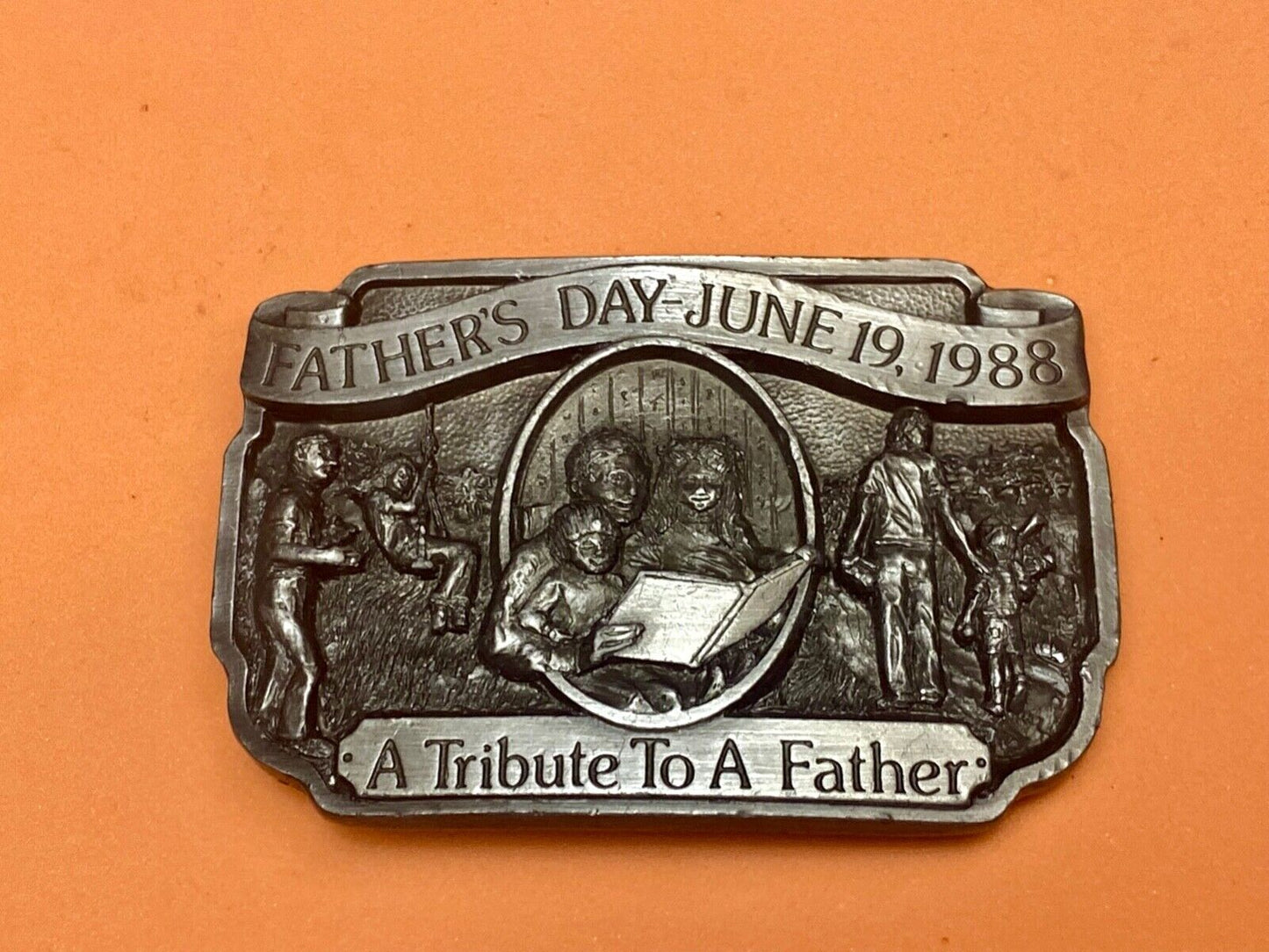 A tribute to a Father - Fathers Day -  June 19th 1988 commemorative belt buckle