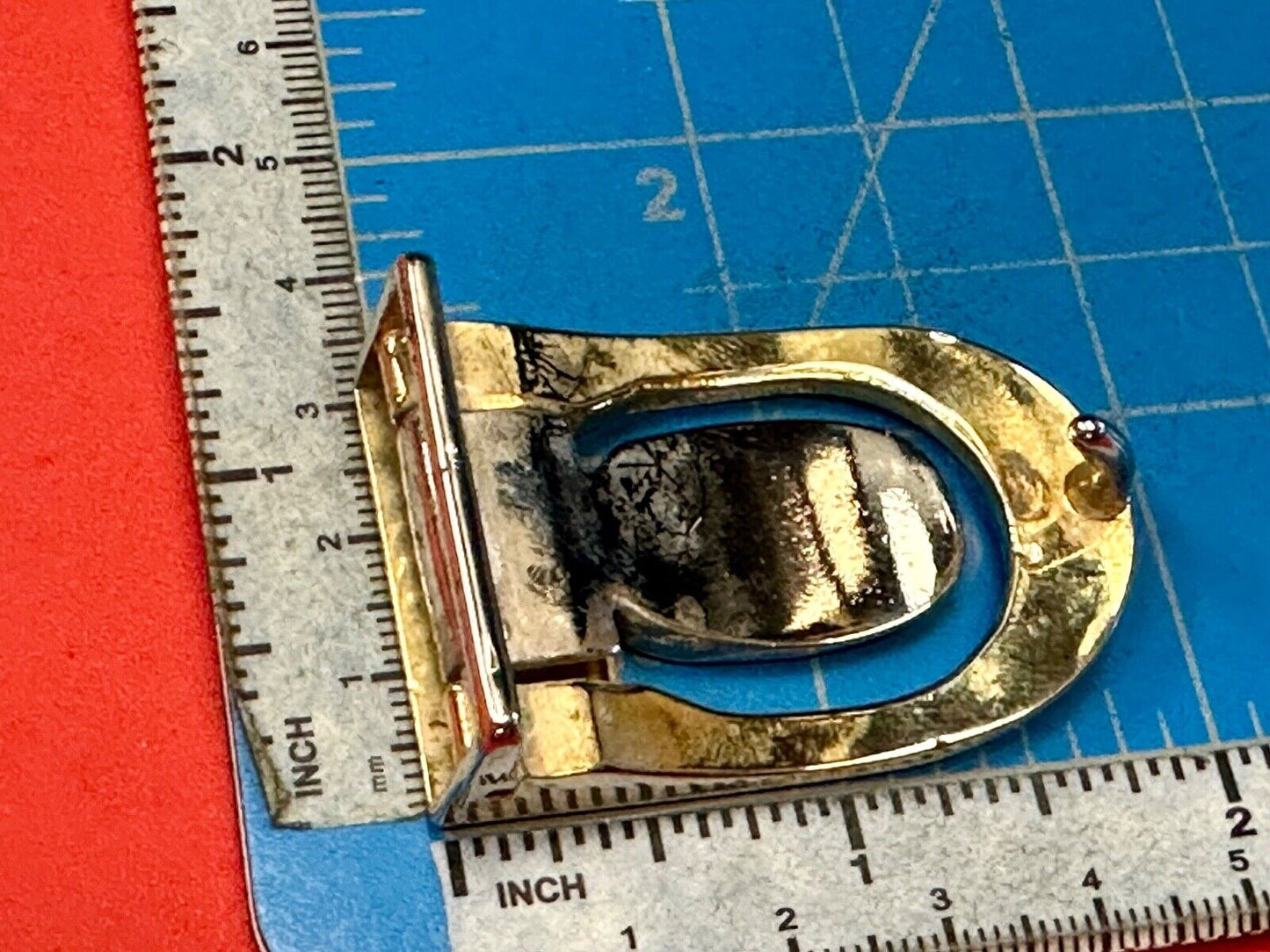 Vintage Letter monogram Initial P - Two Tone swinging belt buckle