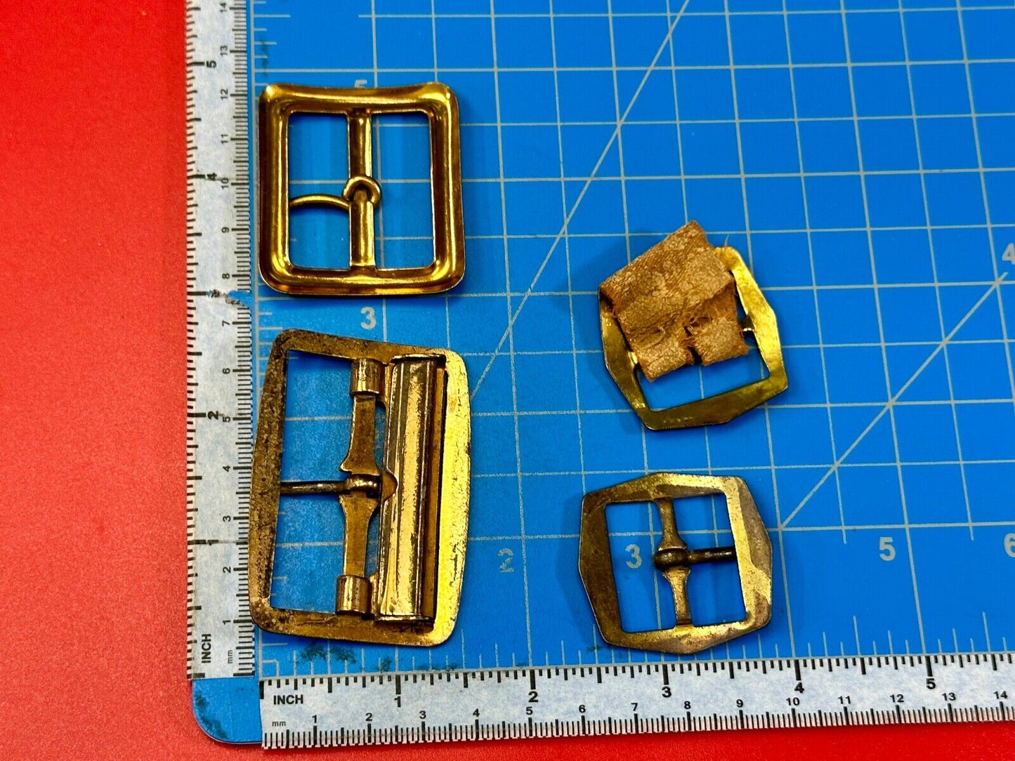 4 pc lot of antique SMALL belt buckle's