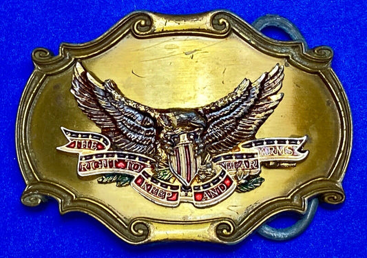 The Right to Keep and Bear Arms Vintage 1978 second amendment Eagle belt buckle
