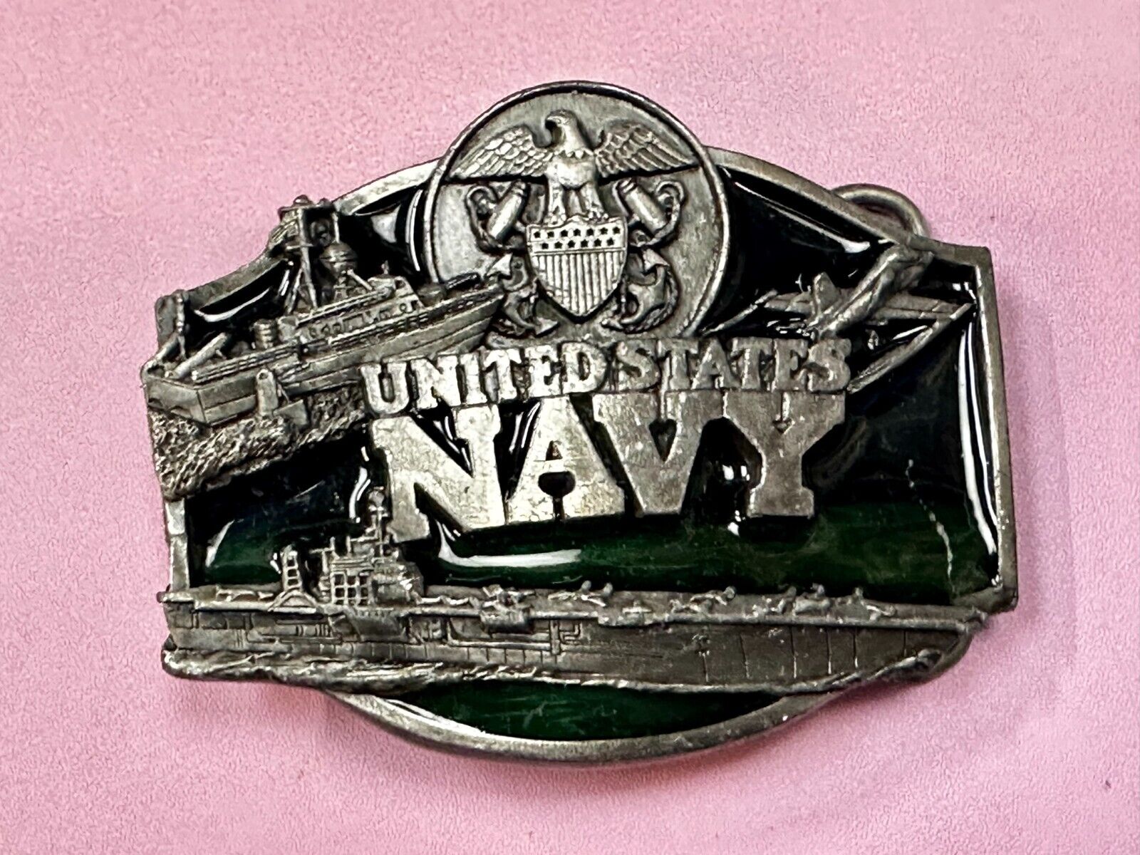 United States Navy Seal Vintage 1987 Commemorative Pewter Siskiyou Belt Buckle