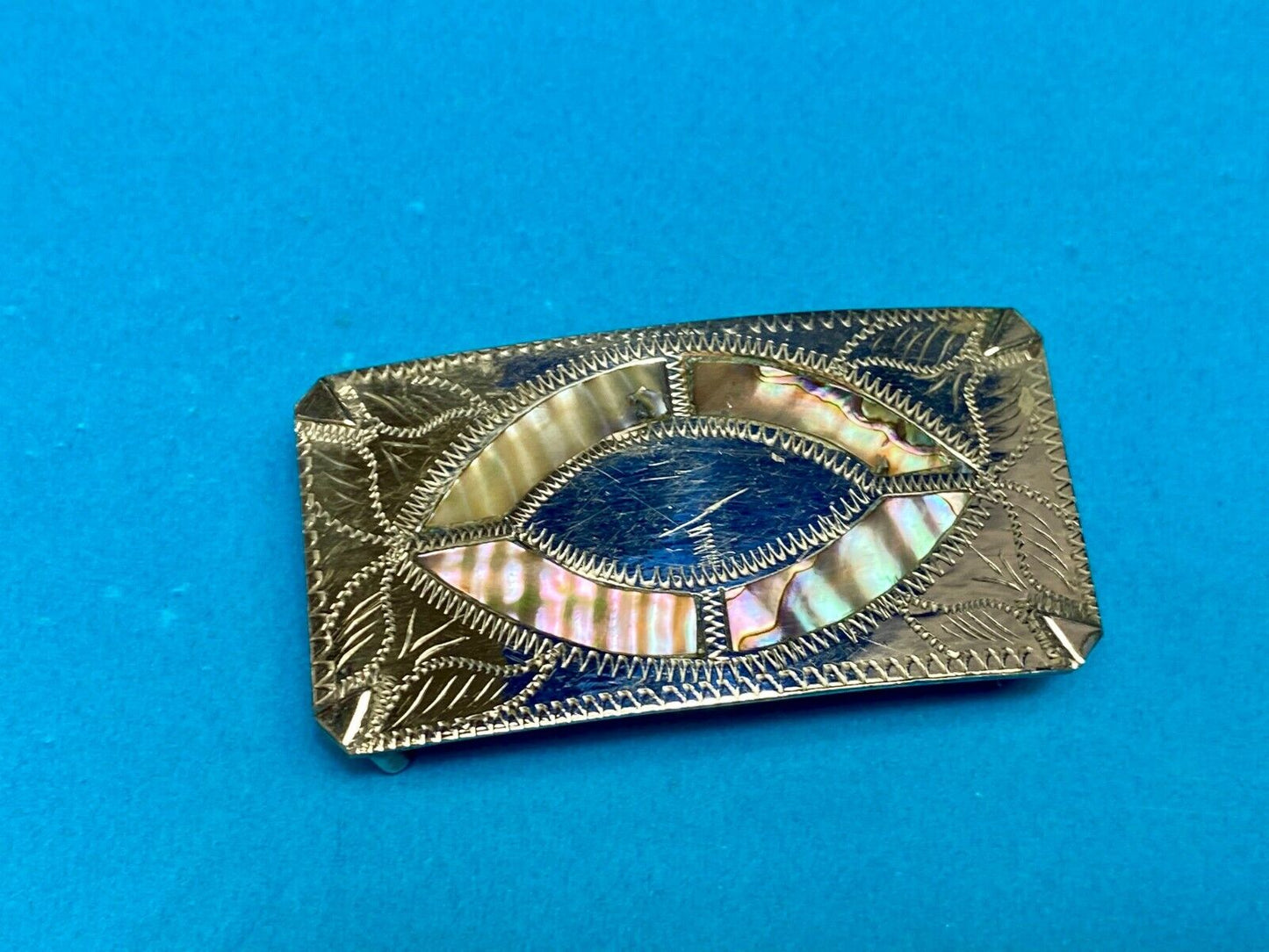 Abalone Shell Inlay Unique And Different Style Belt Buckle