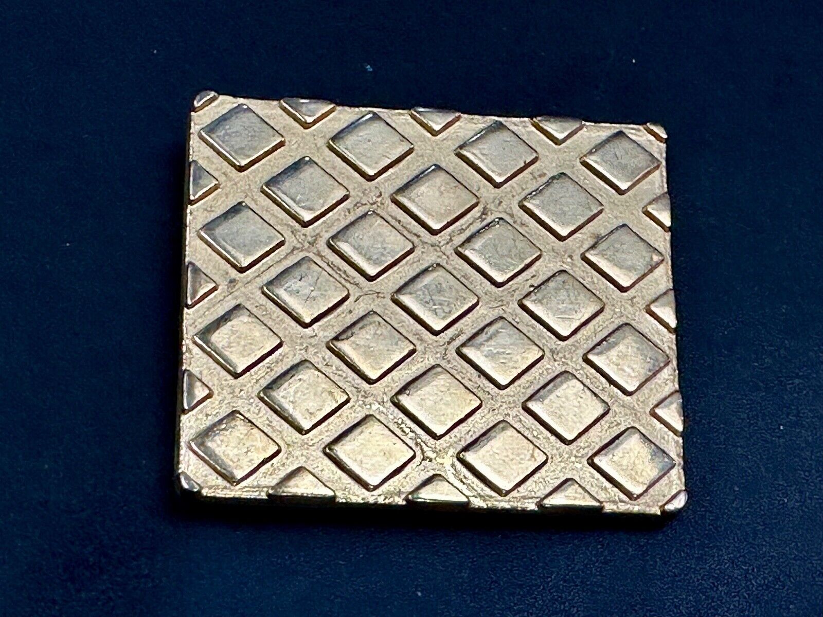 Vintage gold tone weave pattern formal replacement dress belt buckle