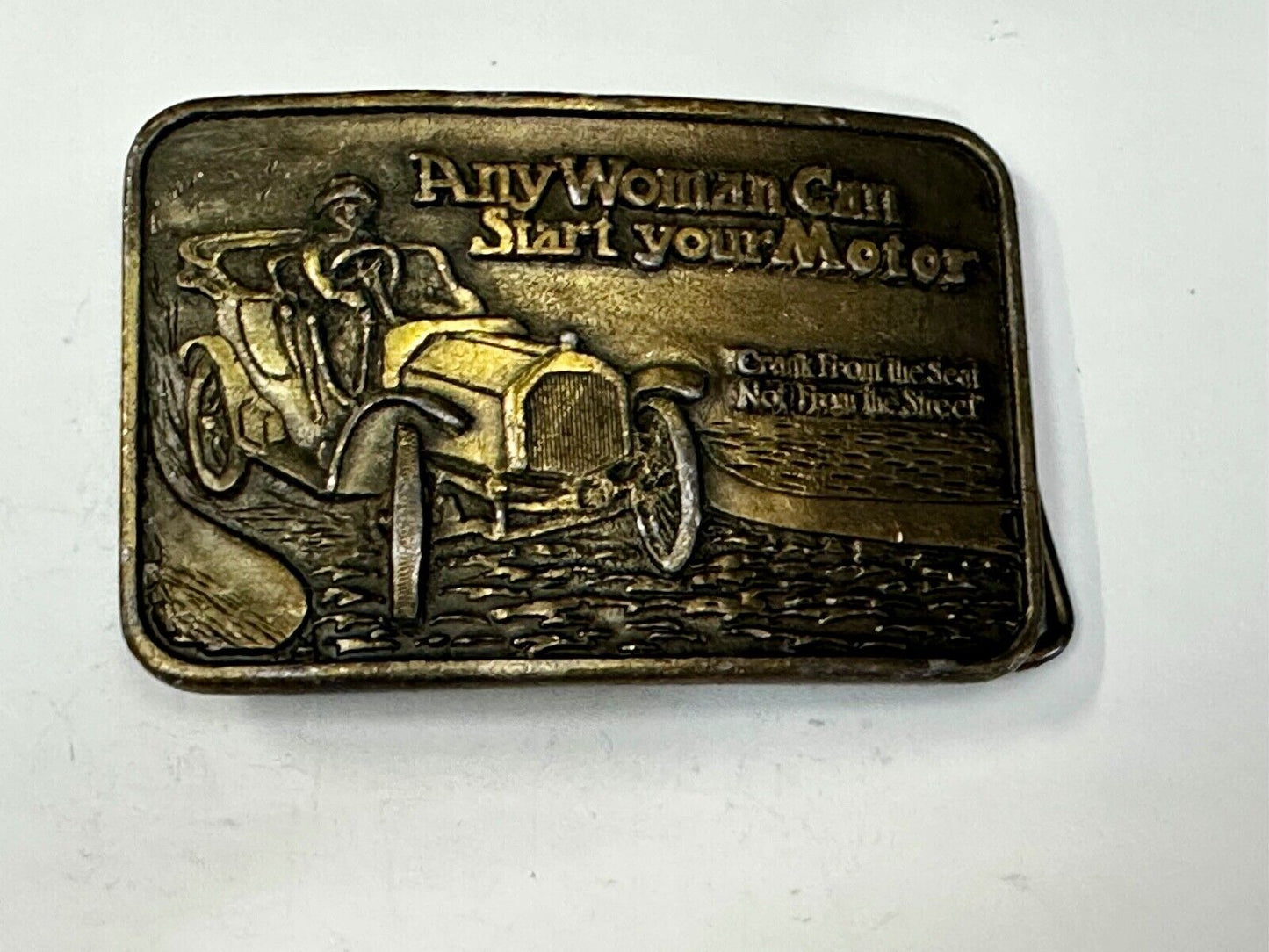 Any Woman Can Start Your Motor Crank From The Seat Novelty Belt Buckle
