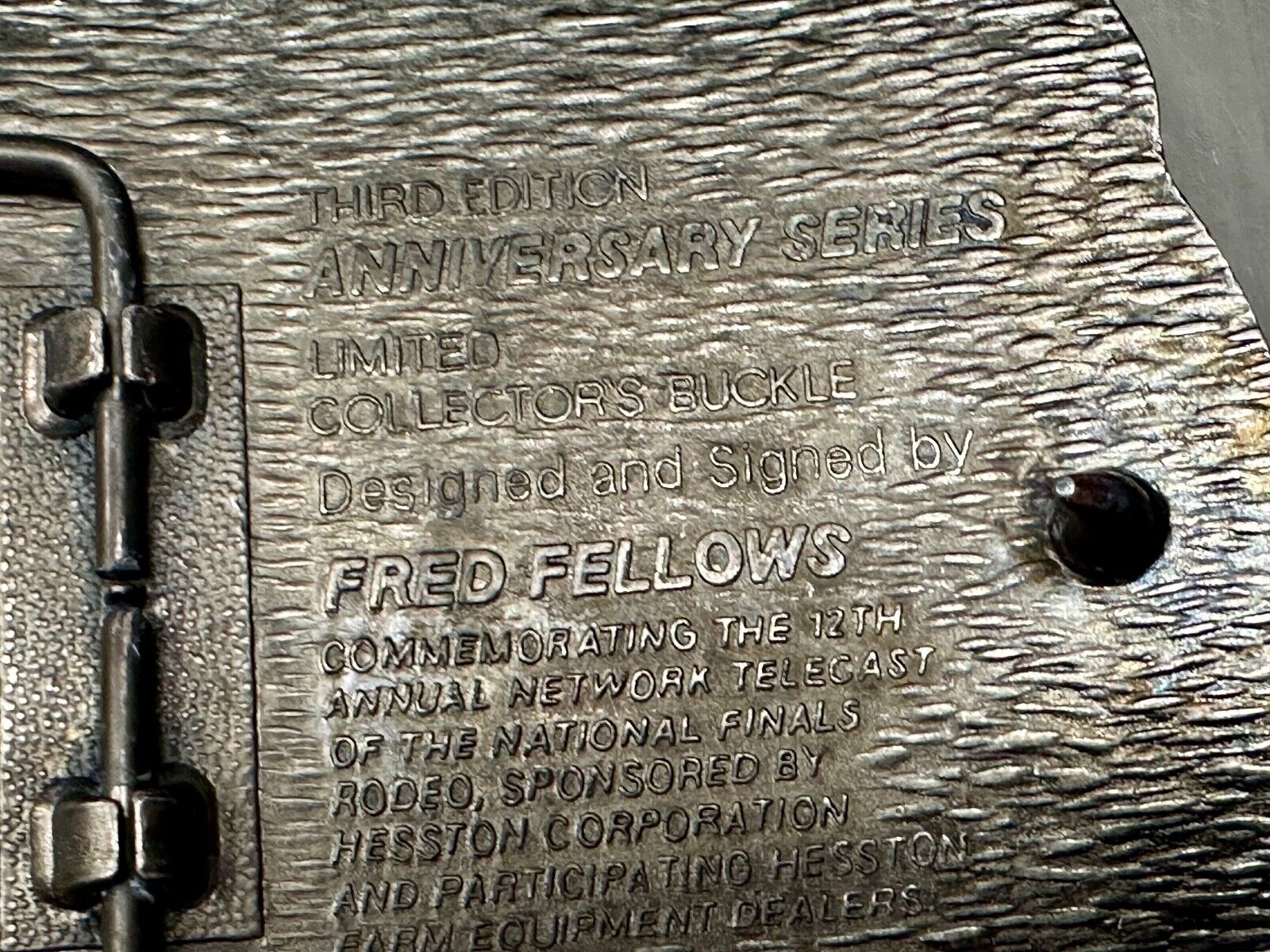1985 NFR National Finals Rodeo Adult Size belt buckle by Fred Fellows
