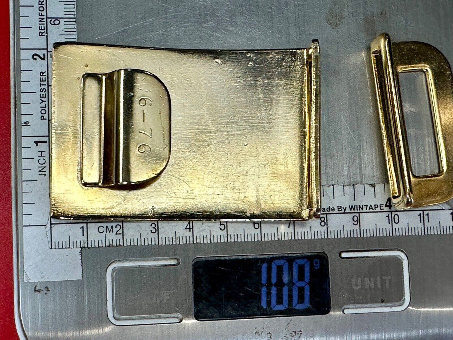 6-76  USMC Marines Military Dress Solid Brass belt buckle with attachment