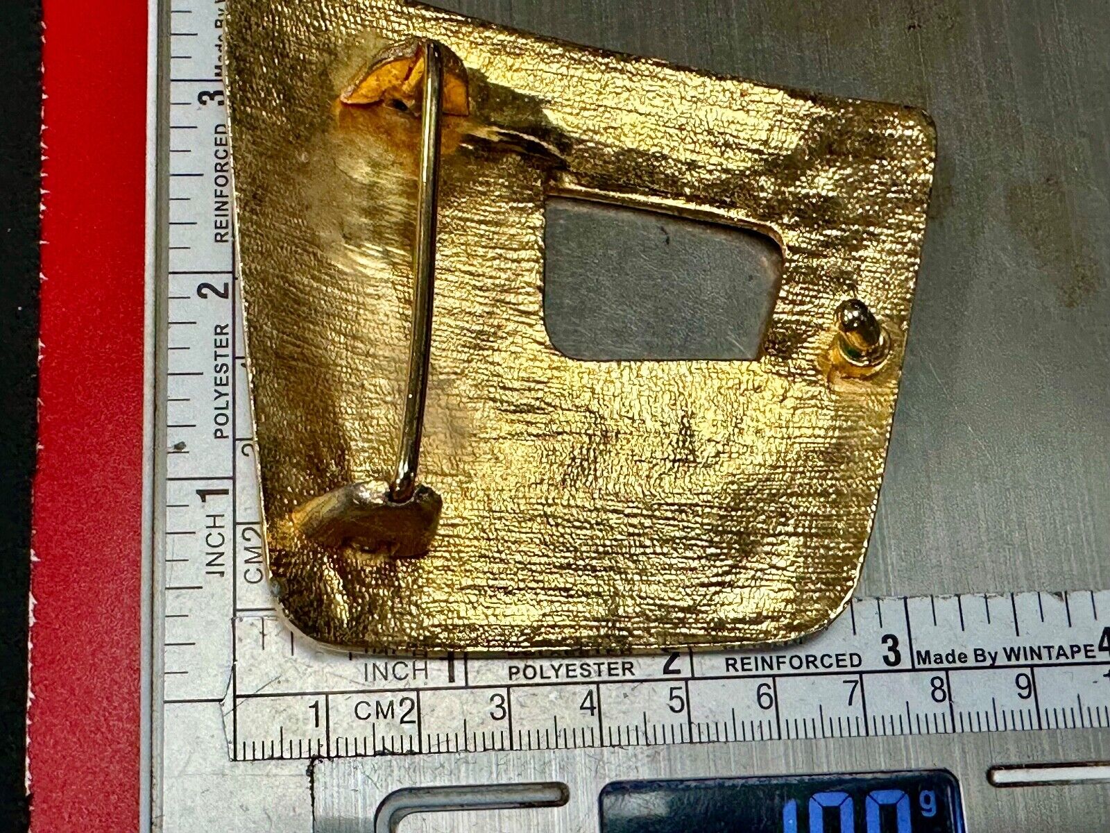Abstract Open Work Cut Out  Brass Tone Hippy Boho Belt Buckle