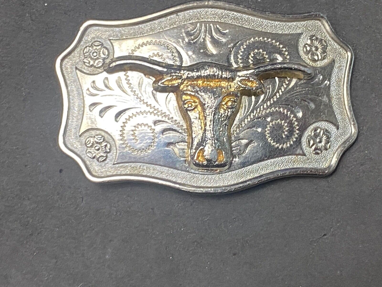 The Texas Longhorn - Western rodeo cattle steer mixed color belt buckle