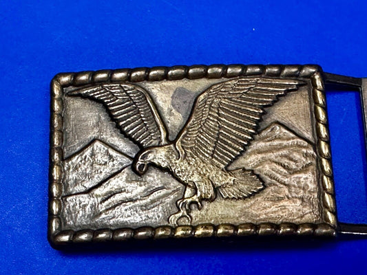 American Bald Eagle flying over majestic USA mountains Vintage Belt Buckle