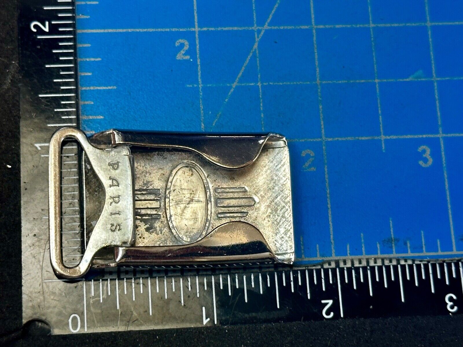 Art Deco Nuevo Letter S Initial Monogram Belt Buckle signed Paris