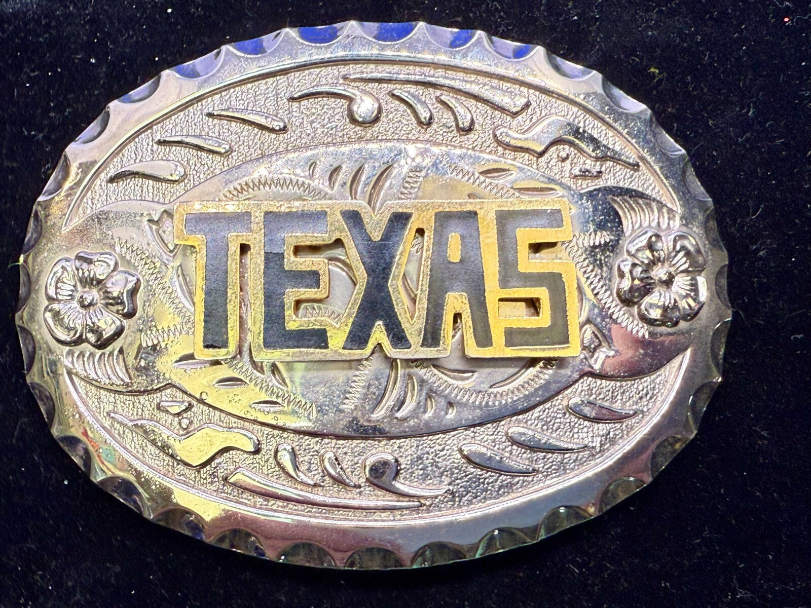 Texas - The name say it all.   Big Southwestern Black Block letters Belt Buckle