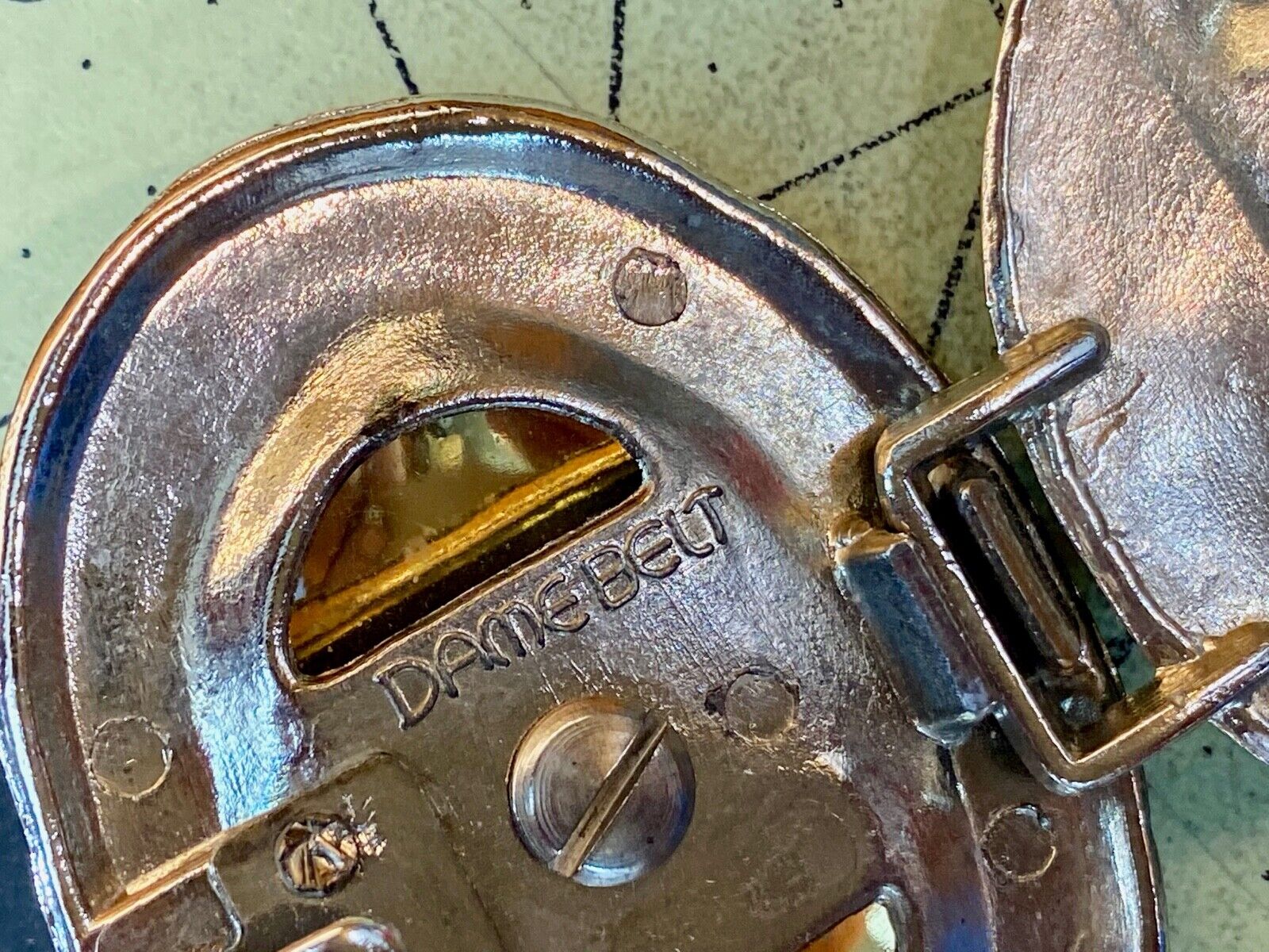 Two Piece - Gold Tone Belt Buckle By Damebelt