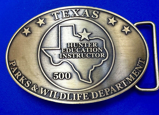 Texas Hunter Education Instructor 500 Parks & Wildlife Dept Belt Buckle
