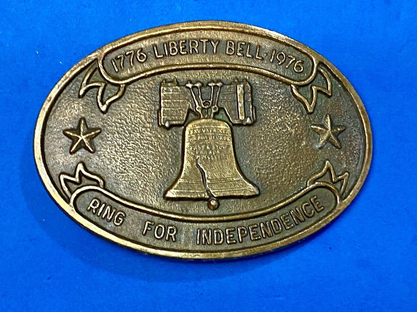 Bicentennial 1776-1976 Liberty Bell,  Ring for Independence Oval Belt Buckle