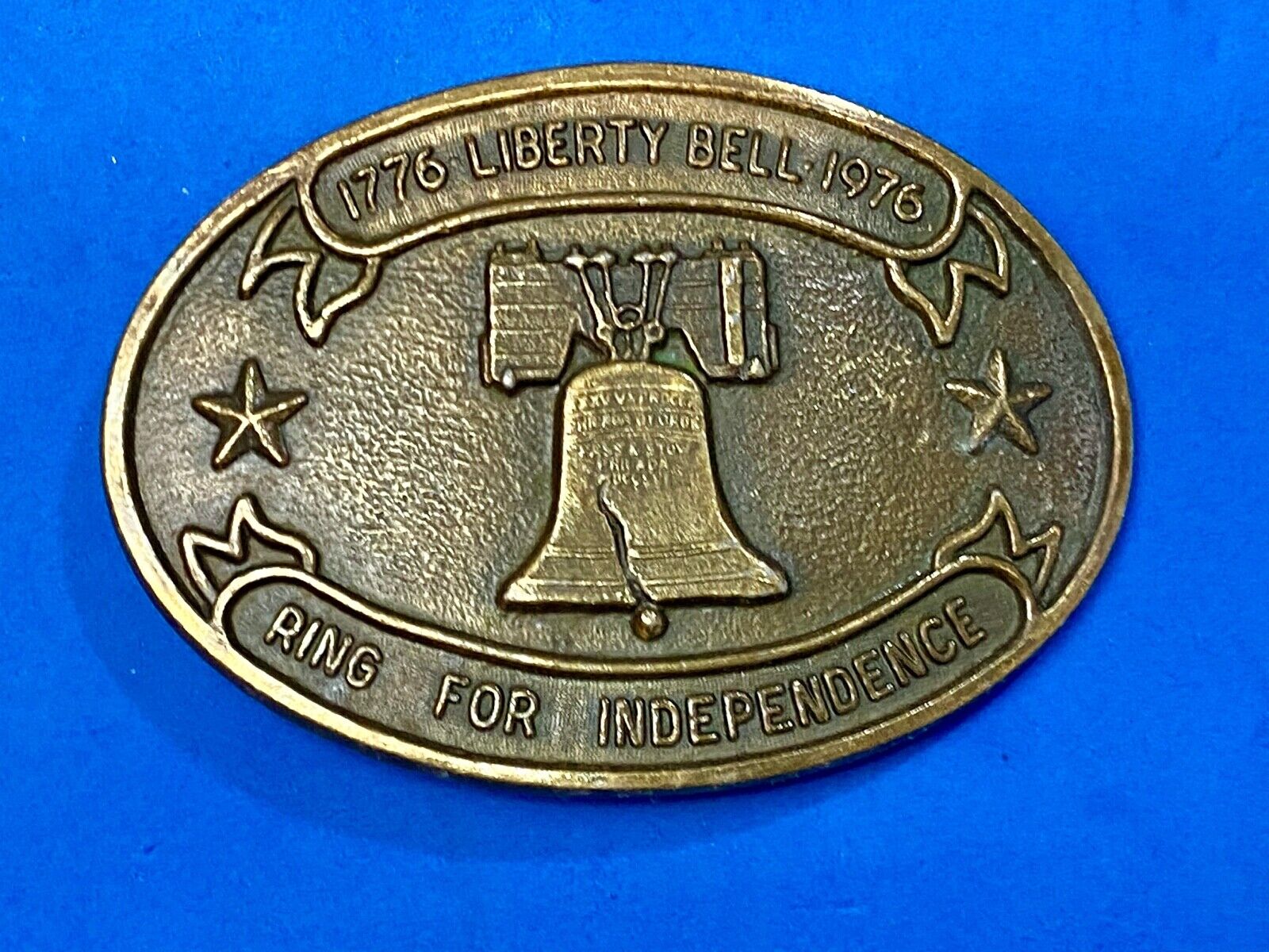 Bicentennial 1776-1976 Liberty Bell,  Ring for Independence Oval Belt Buckle