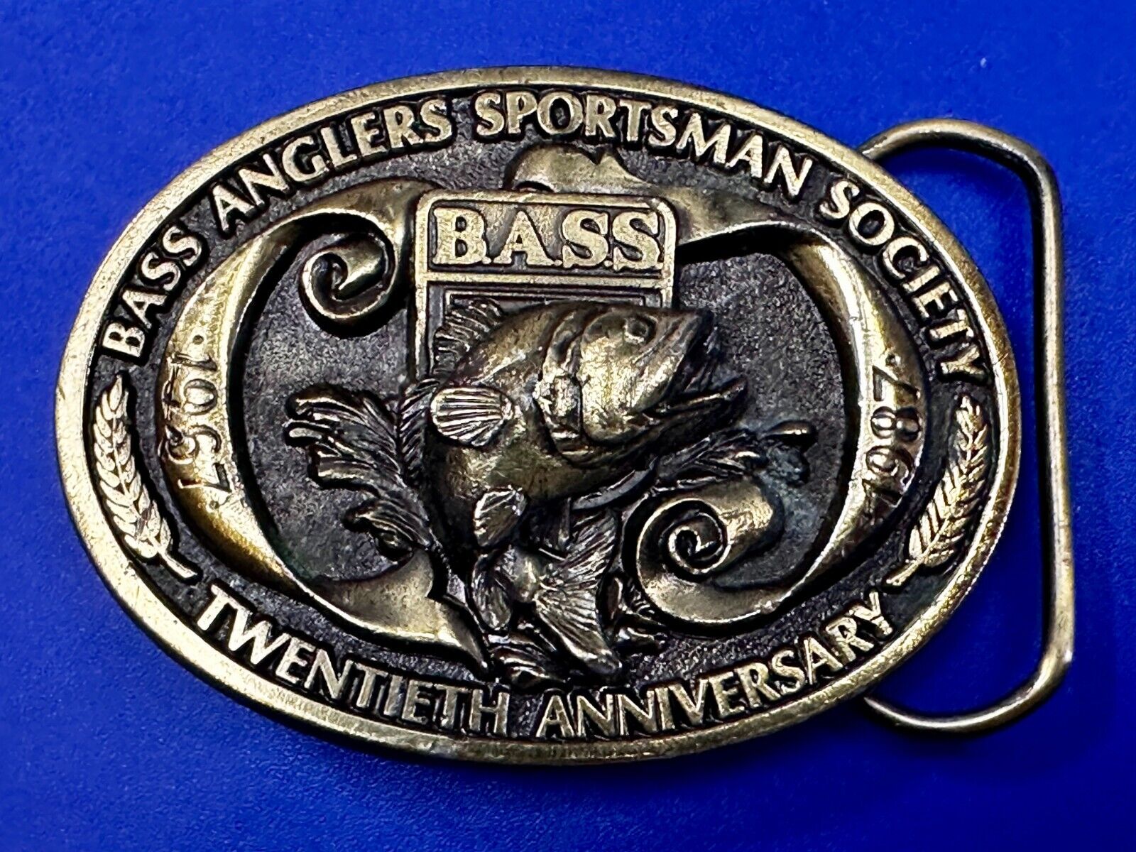 Bass Anglers Sportsman Society 20th Anniversary Fishing Club Belt Buckle