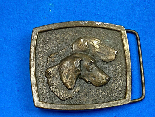 Two Dog's D&E Elkhorn Wisconsin  RARE!!  Vintage 1975 A-50 Bergamot  Belt Buckle